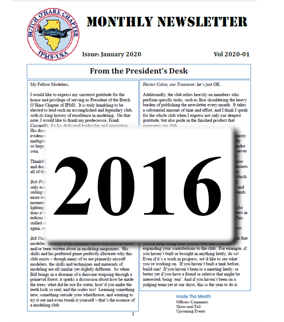 2016 Newsletters
